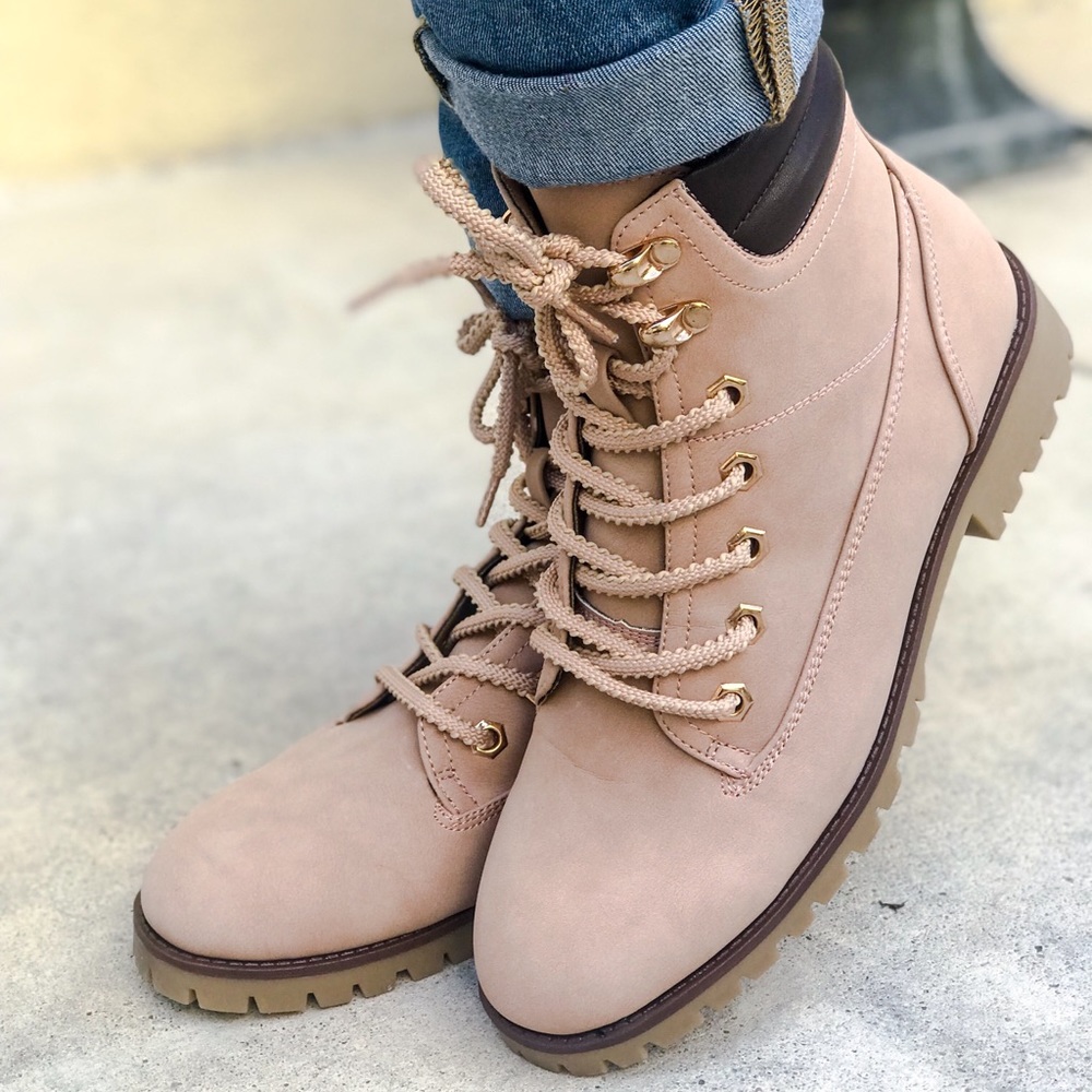 The Qupid SEVERE Blush Lace-Up Boot - Picture 2 of 3